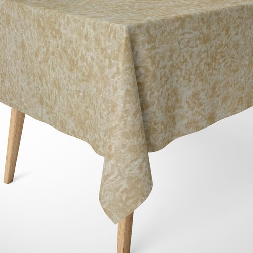 Tischdecke aus Baumwolle mit Teflonbeschichtung 160 cm Breite marmoriert beige eckig rund oval